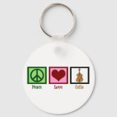 Peace Love Cello Sleutelhanger (Achterkant)