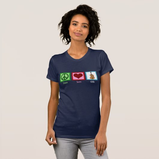 Peace Love Cello T-shirt (Voorkant volledig)