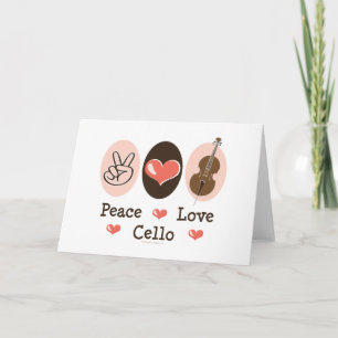 Peace Love Cello Wenskaart Kaart