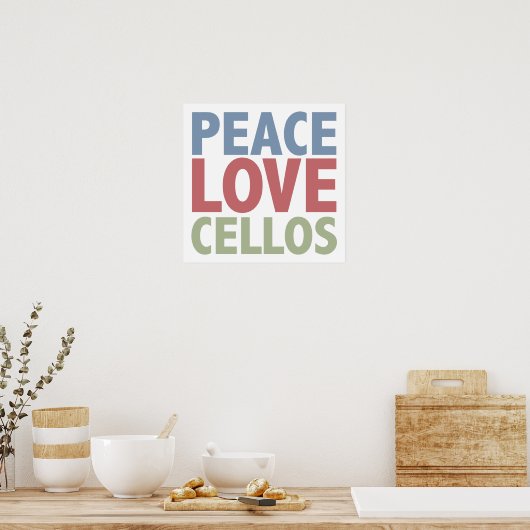 Peace Love Cellos Poster (Keuken)