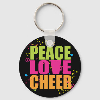 Peace Love Cheer- Black Sleutelhanger