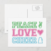 peace.love.cheer briefkaart (Voorkant / Achterkant)