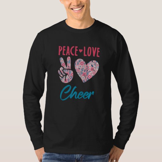 Peace Love Cheer Cute Cheerleading Cheerleader Coa T-shirt (Voorkant)