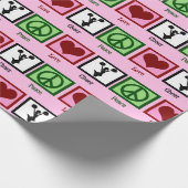 Peace Love Cheer Cute Pink Cheerleader Birthday Cadeaupapier (Hoek)