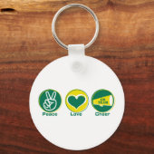 Peace Love Cheer Green/Yellow Sleutelhanger (Voorkant)