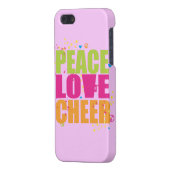 Peace Love Cheer iPhone 4 Case - Roze iPhone Hoesje (Achterkant Links)