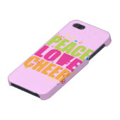 Peace Love Cheer iPhone 4 Case - Roze iPhone Hoesje (Onderkant)