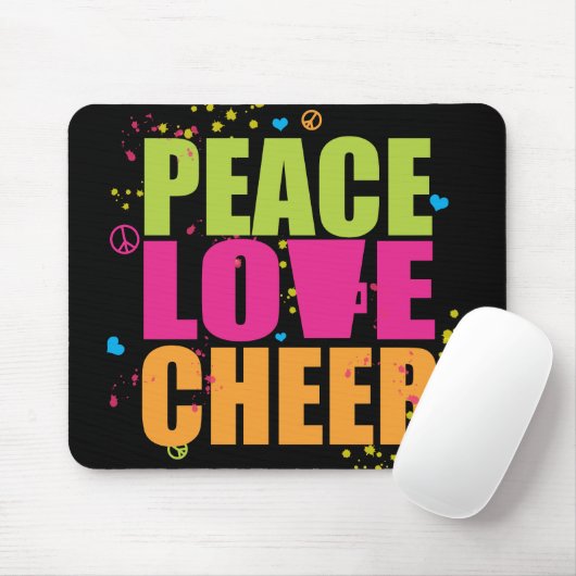 Peace Love Cheer Mousepad Muismat (Met muis)
