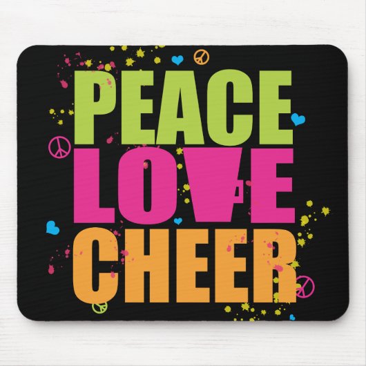 Peace Love Cheer Mousepad Muismat (Voorkant)