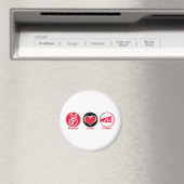 Peace Love Cheer Red Magneet (Insitu (Vaatwasser))