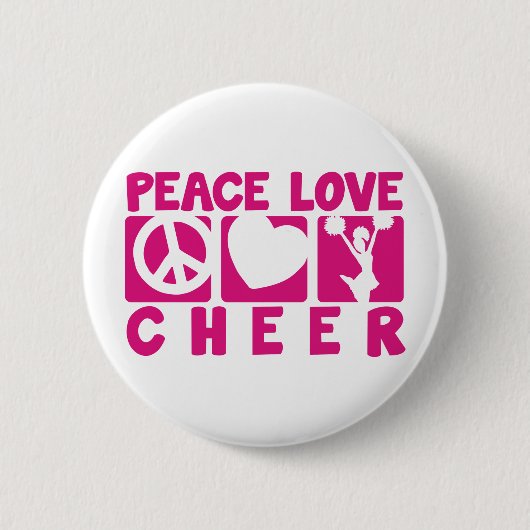 Peace Love Cheer Ronde Button 5,7 Cm (Voorkant)