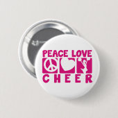 Peace Love Cheer Ronde Button 5,7 Cm (Voorkant /achterkant)