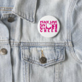 Peace Love Cheer Ronde Button 5,7 Cm (In situ)