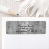 Peace Love Cheer Silver Snowflake Holiday Kaart Etiket (Insitu)