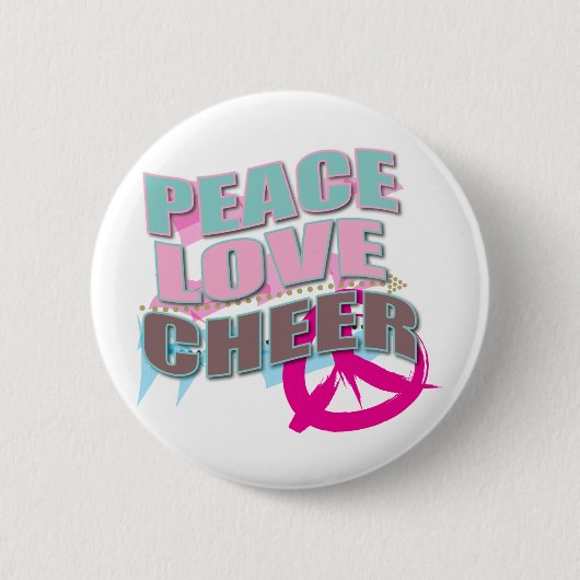Peace, Love, Cheerleading Gifts Ronde Button 5,7 Cm (Voorkant)