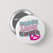 Peace, Love, Cheerleading Gifts Ronde Button 5,7 Cm (Voorkant /achterkant)