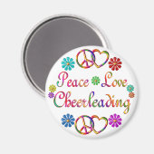 PEACE LOVE CHEERLEADING MAGNEET (Voorkant / Achterkant)