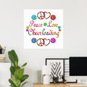 PEACE LOVE CHEERLEADING POSTER (Thuiskantoor)