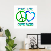 Peace Love CHEERLEADING Poster (Thuiskantoor)