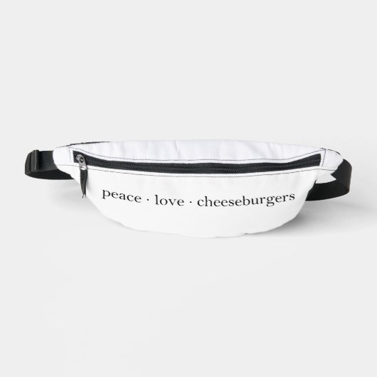 Peace Love Cheeseburgers Heuptasje (Voorkant)