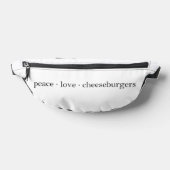 Peace Love Cheeseburgers Heuptasje (Liggend)