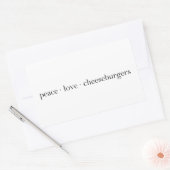 Peace Love Cheeseburgers Rechthoekige Sticker (Envelop)
