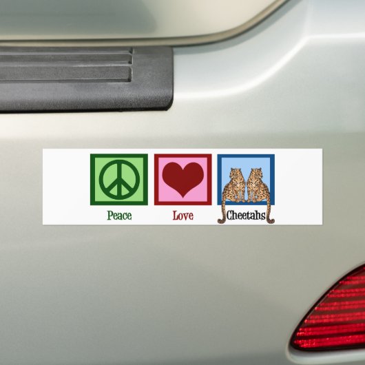 Peace Love Cheetahs Bumpersticker (Op auto)