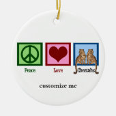 Peace Love Cheetahs Cute Custom Keramisch Ornament (Voorkant)