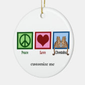 Peace Love Cheetahs Cute Custom Keramisch Ornament (Links)