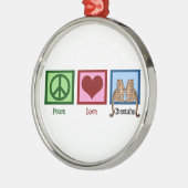 Peace Love Cheetahs Metalen Ornament (Links)