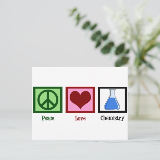 Peace Love Chemistry Briefkaart (Staand voorkant)