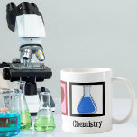 Peace Love Chemistry Koffiemok<br><div class="desc">Als je een wetenschapper bent of een geeky gave nodig hebt voor de nerd in je leven, kenmerkt dit schattige ontwerp een vredesteken, hart en chemicaliën in een bekerglas.</div>