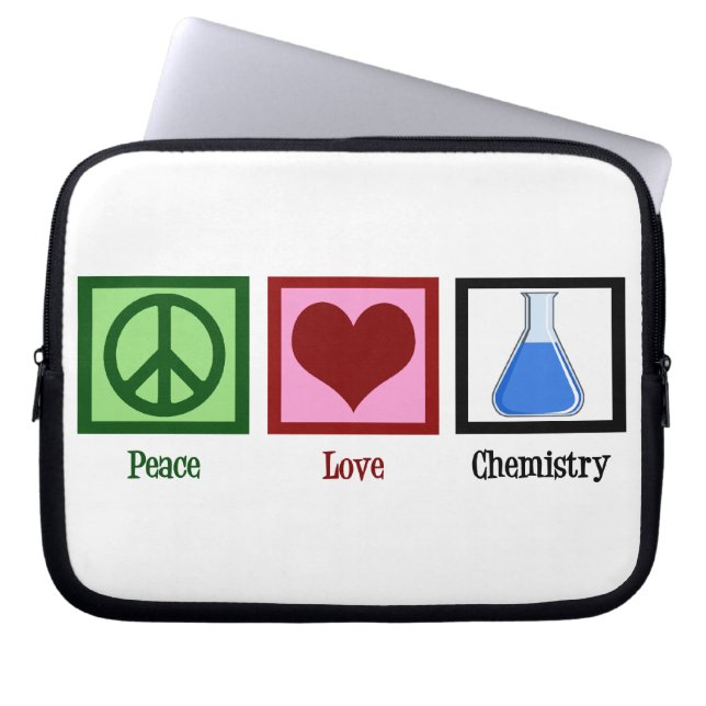 Peace Love Chemistry Laptop Sleeve (Voorkant)