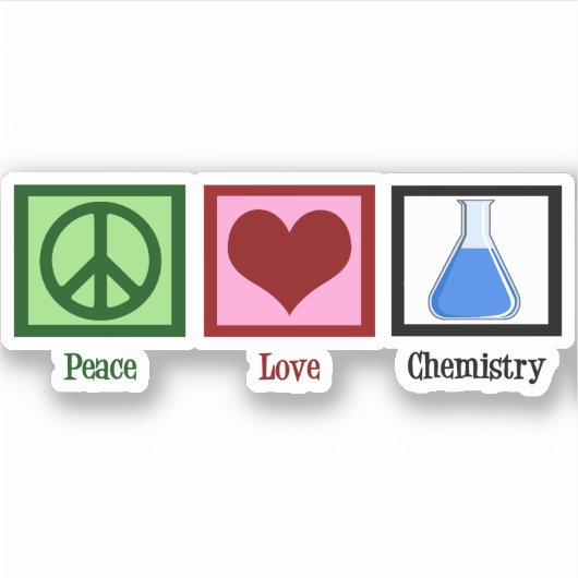 Peace Love Chemistry-laptop Sticker (Voorkant)