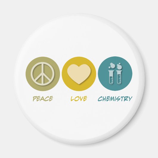 Peace Love Chemistry Magneet (Voorkant)