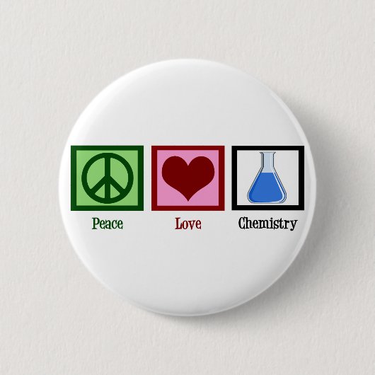 Peace Love Chemistry Ronde Button 5,7 Cm (Voorkant)