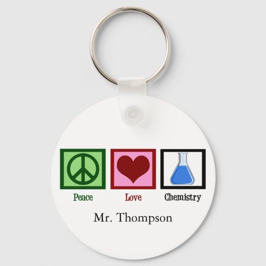 Peace Love Chemistry Sleutelhanger (Voorkant)