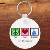 Peace Love Chemistry Sleutelhanger (Achterkant)