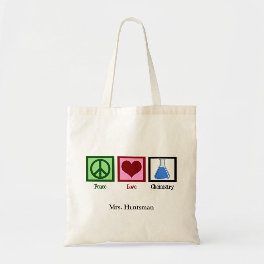 Peace Love Chemistry Teacher Custom Tote Bag (Voorkant)