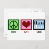 Peace Love Chess Briefkaart (Voorkant / Achterkant)