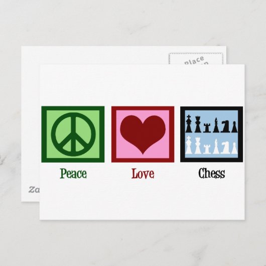 Peace Love Chess Briefkaart (Voorkant / Achterkant)