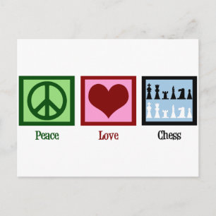 Peace Love Chess Briefkaart