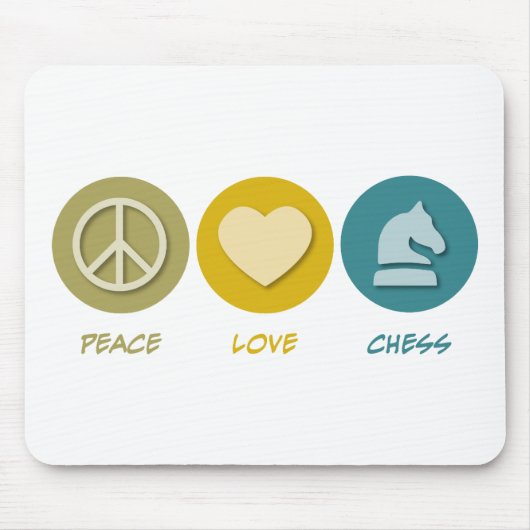 Peace Love Chess Muismat (Voorkant)
