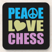 Peace Love Chess Onderzetter (Voorkant)