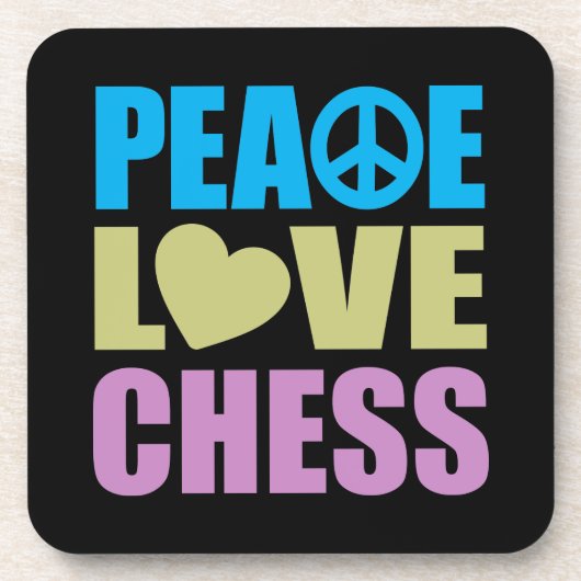 Peace Love Chess Onderzetter (Voorkant)