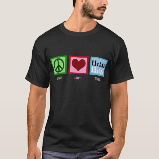 Peace Love Chess T-shirt (Voorkant)