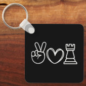 Peace Love Chesymbolen-gamestrategie Sleutelhanger (Voorkant)