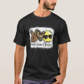 Peace Love Chicken Easter Day Egg Hunt T-shirt (Voorkant)