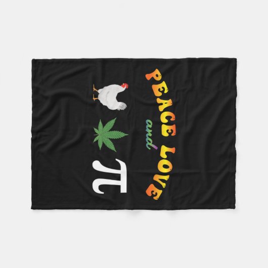 Peace Love Chicken Pot Pi Day Fleece Deken (Voorkant (Horizontaal))