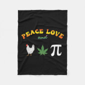 Peace Love Chicken Pot Pi Day Fleece Deken (Voorkant)
